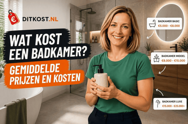Wat kost een badkamer met gemiddelde prijzen voor een basic, gemiddelde en luxe badkamer in 2026.