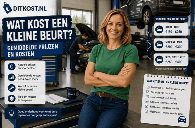 Sanne zit op een werkbank in een autogarage, terwijl op de achtergrond monteurs een kleine onderhoudsbeurt aan auto’s uitvoeren.