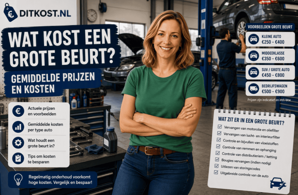 Wat kost een grote beurt? Gemiddelde prijzen en kosten