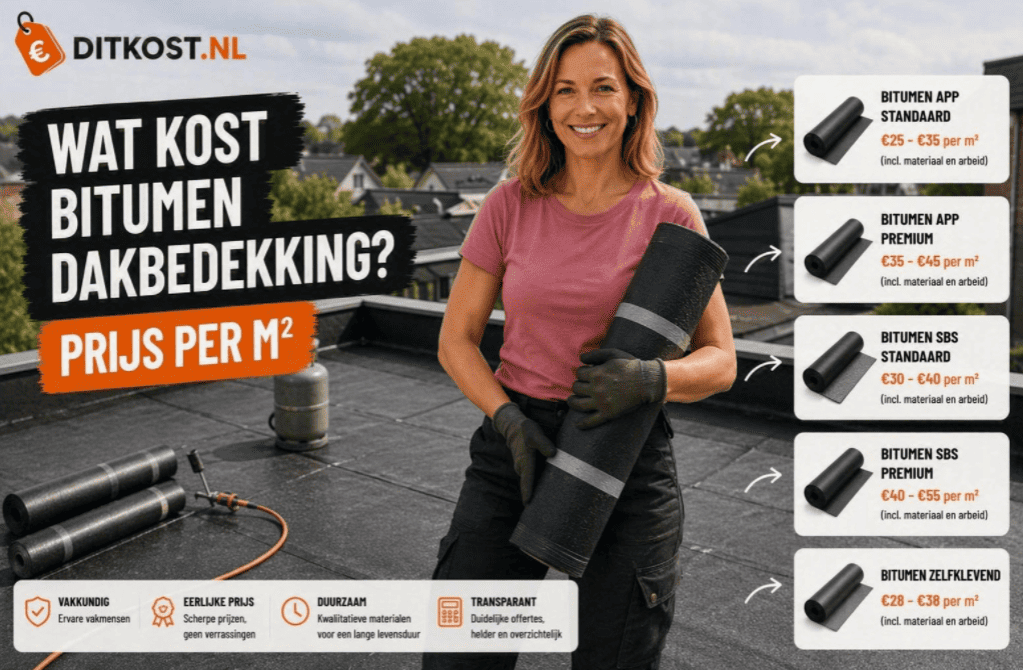Wat kost bitumen dakbedekking? Prijs per m²
