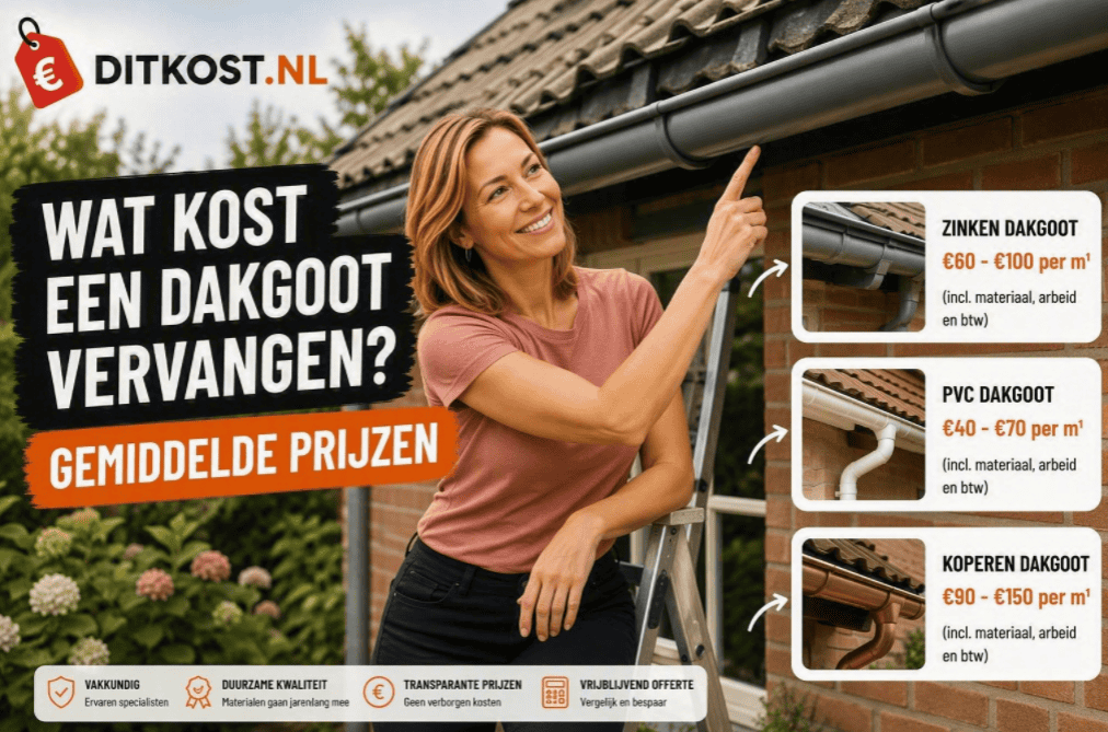 Wat kost een dakgoot vervangen? Gemiddelde prijzen