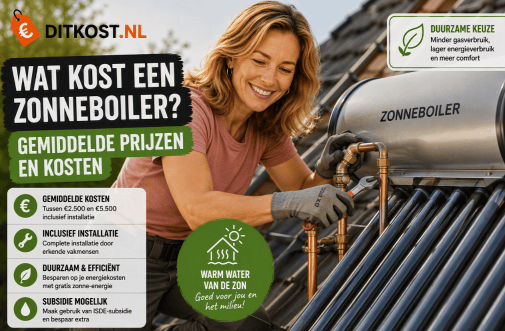 Wat kost een zonneboiler? Gemiddelde prijzen en kosten