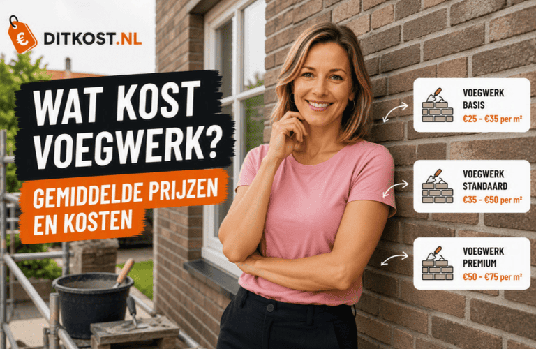 Wat kost voegwerk? Gemiddelde prijzen en kosten per vierkante meter voor nieuw voegwerk, uitslijpen en opnieuw voegen van een gevel.