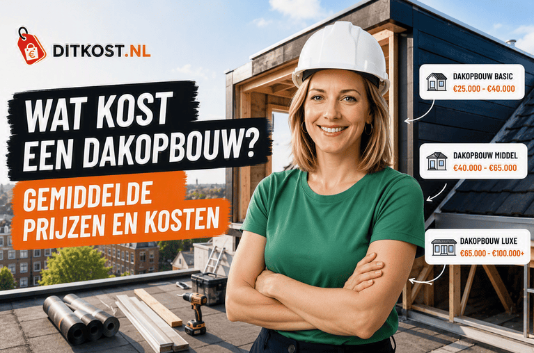 Wat kost een dakopbouw met gemiddelde prijzen voor een basis, gemiddelde en luxe dakopbouw.