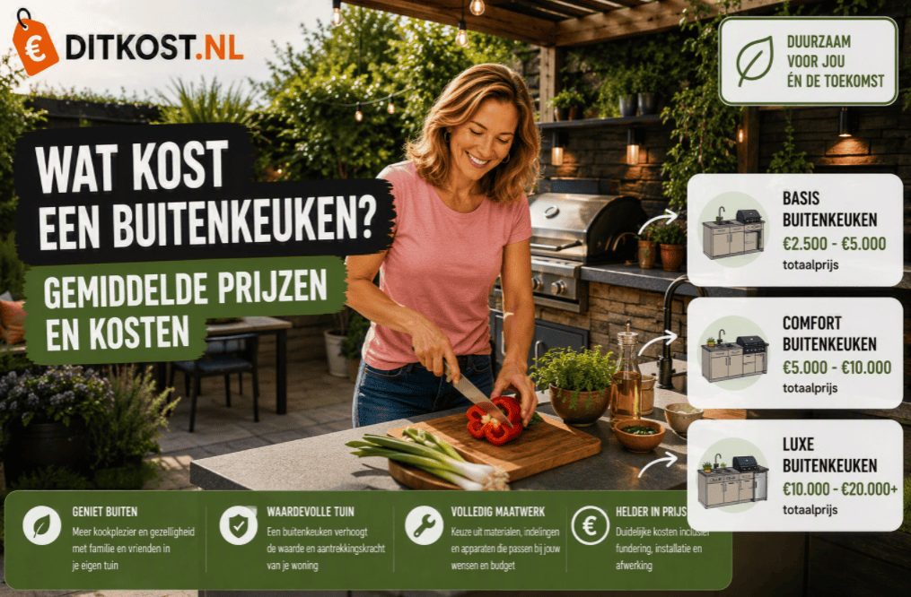 Wat kost een buitenkeuken? Gemiddelde prijzen en kosten