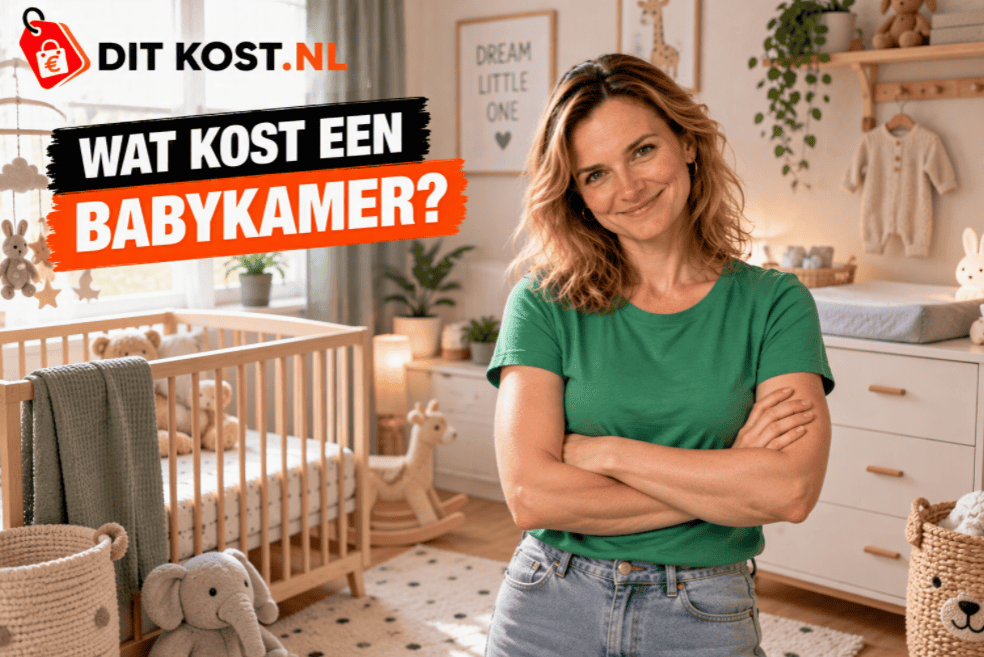 Wat kost een babykamer? Compleet ingerichte babykamer met babybedje en commode.