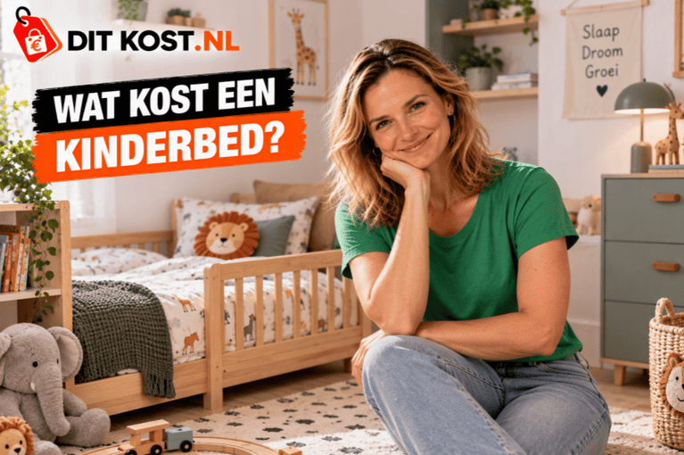 Wat kost een kinderbed? Houten kinderbed in een compleet ingerichte kinderkamer.