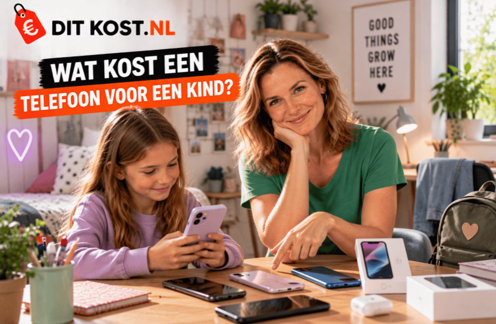 Wat kost een telefoon voor een kind? Verschillende smartphones in een passende thuisomgeving.