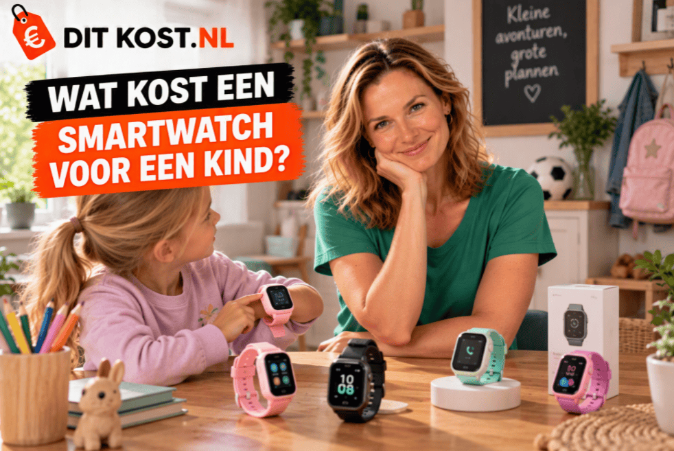 Wat kost een smartwatch voor een kind? Verschillende kindersmartwatches in een huiselijke omgeving.