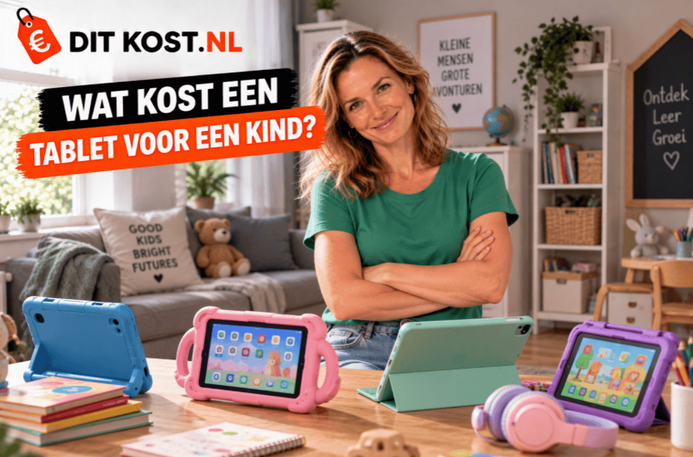 Wat kost een tablet voor een kind? Verschillende kindertablets in een huiselijke omgeving.