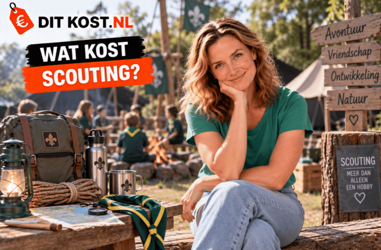 Wat kost scouting? Scoutingbenodigdheden en kampeeruitrusting op een scoutingterrein.